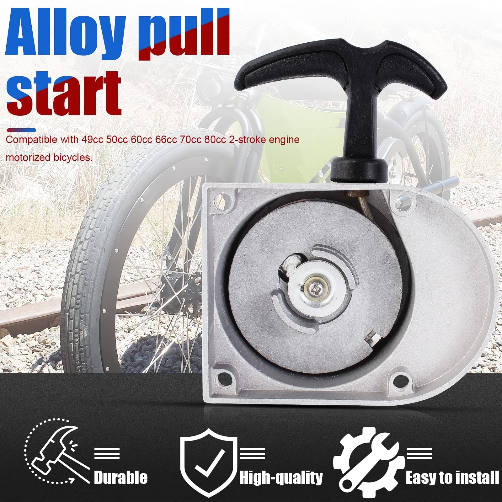 electric starter for motorized bicycle Amazon.com: Bicycle Engine Kit,motorized Bike Electrical, Motorcycle Pull Start  Starter Assembly Aluminum Alloy Replacement for 80cc Motorized Bicycles :  Automotive