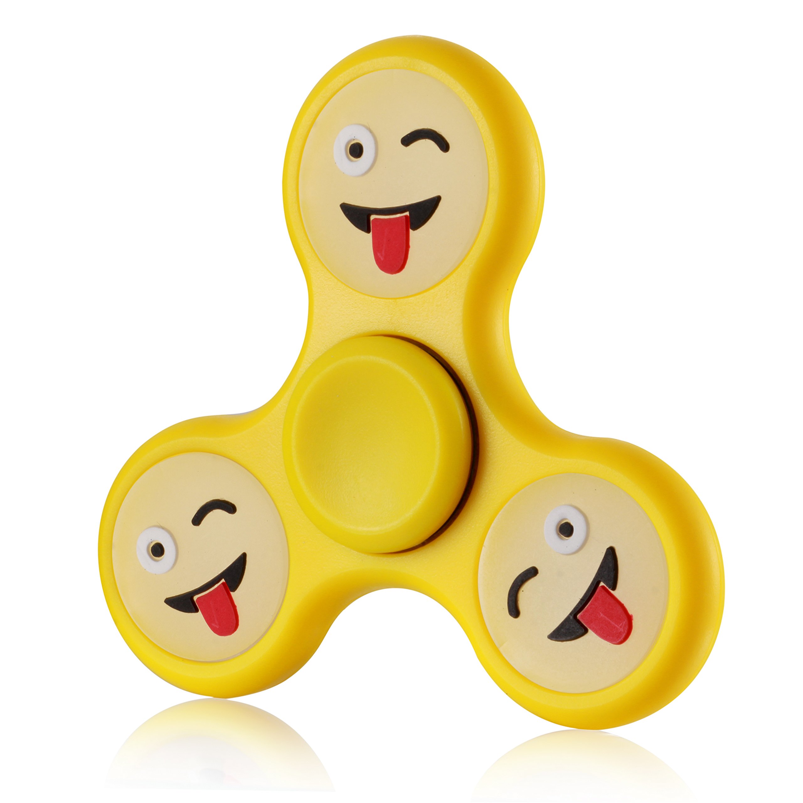 Glow in the Dark Tri-Spinner Fidget Hand Spinner Toy Stress Reducer EDC Focus Toy Relieves ADHD Anxiety and Boredom Satisfaction Guarantee (Face Savouring Delicious Food)