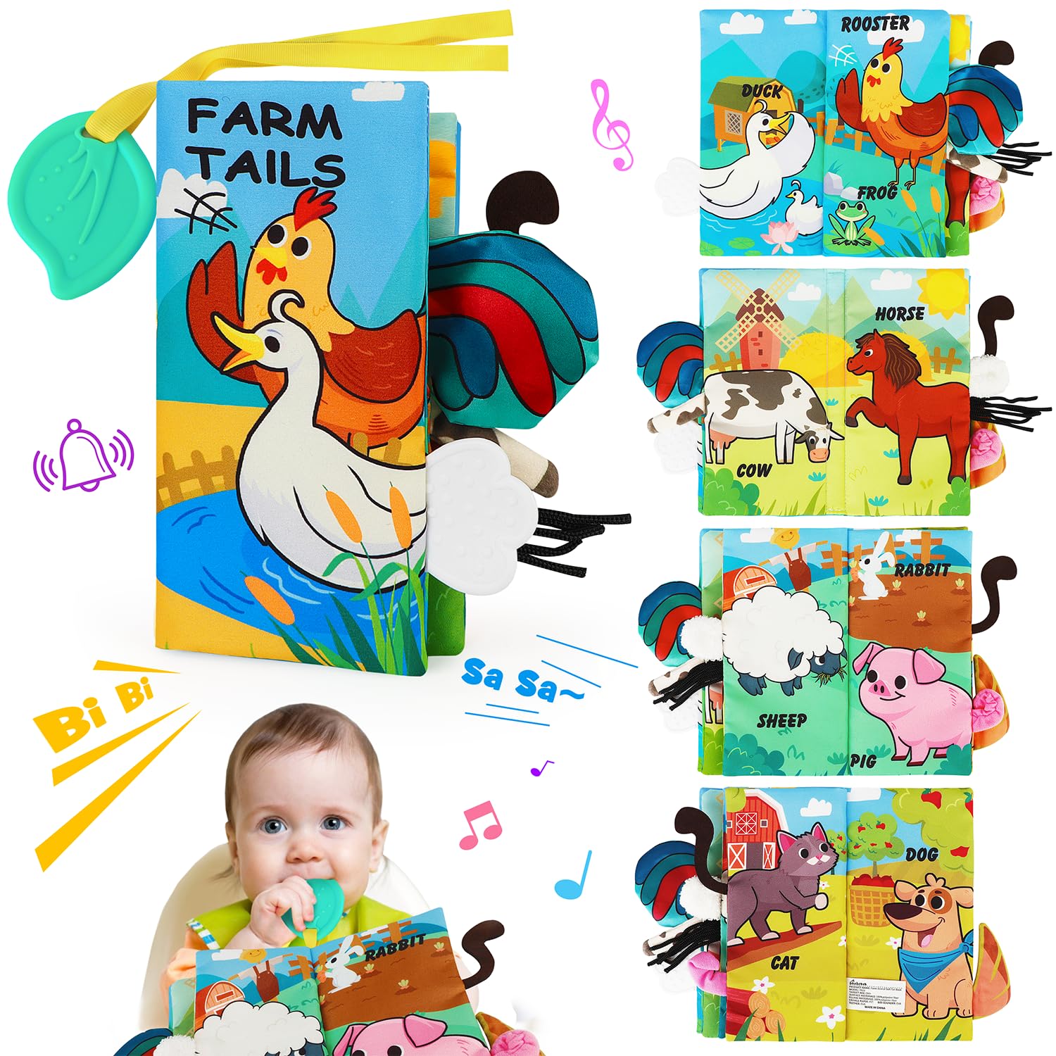 Little Tikes Baby Books - Crinkle, Touch & Feel, Tummy Time, Early Learning Stroller Toys for Newborns 0-6 Months