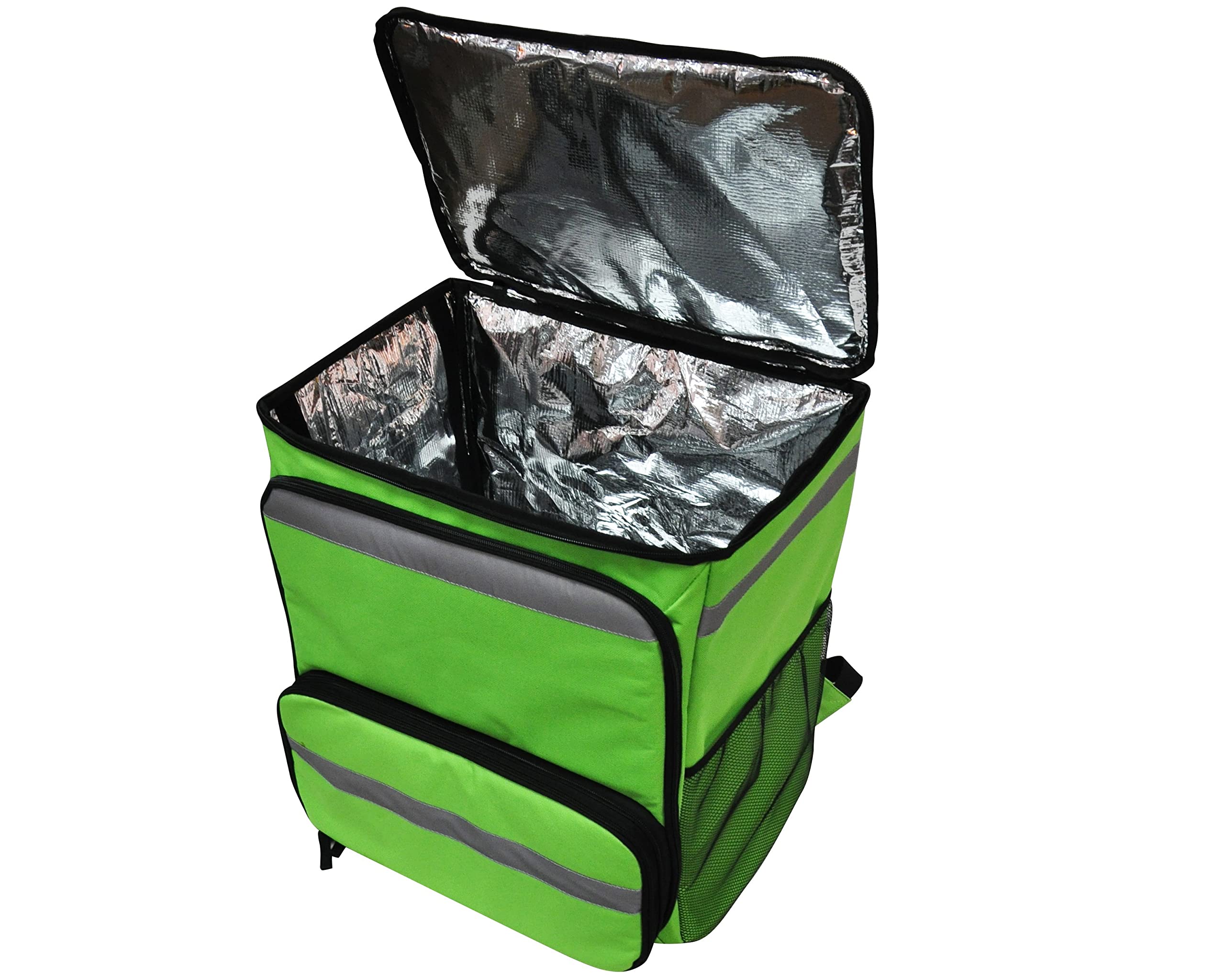 60 l XL großer isolierter Rucksack für Lebensmittellieferung, erweiterbare Catering-Kühltasche, Camping, UberEats Doordash... (Grün)