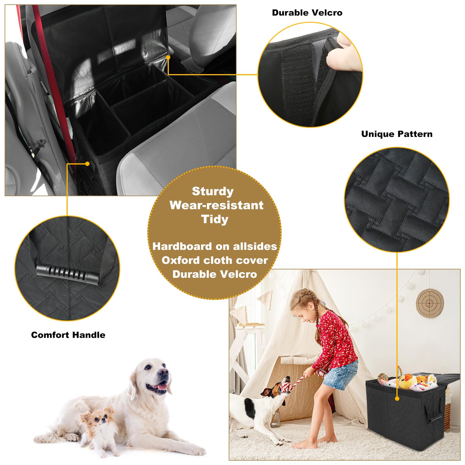 Car Seat Extender for Large Dogs, Front & Back Seat Extender for Dogs up to 180 LBS with Large Storage for SUV or Small Trucks, Gap Filler Prevent Pets from Falling - image 8
