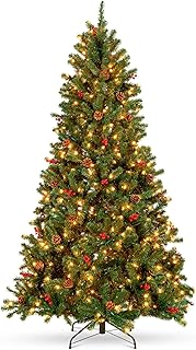 Best Choice Products 6ft Pre-Lit Pre-Decorated Spruce Hinged Artificial Christmas Tree w/ 798 Tips, 29 Pinecones, 29 Berri...