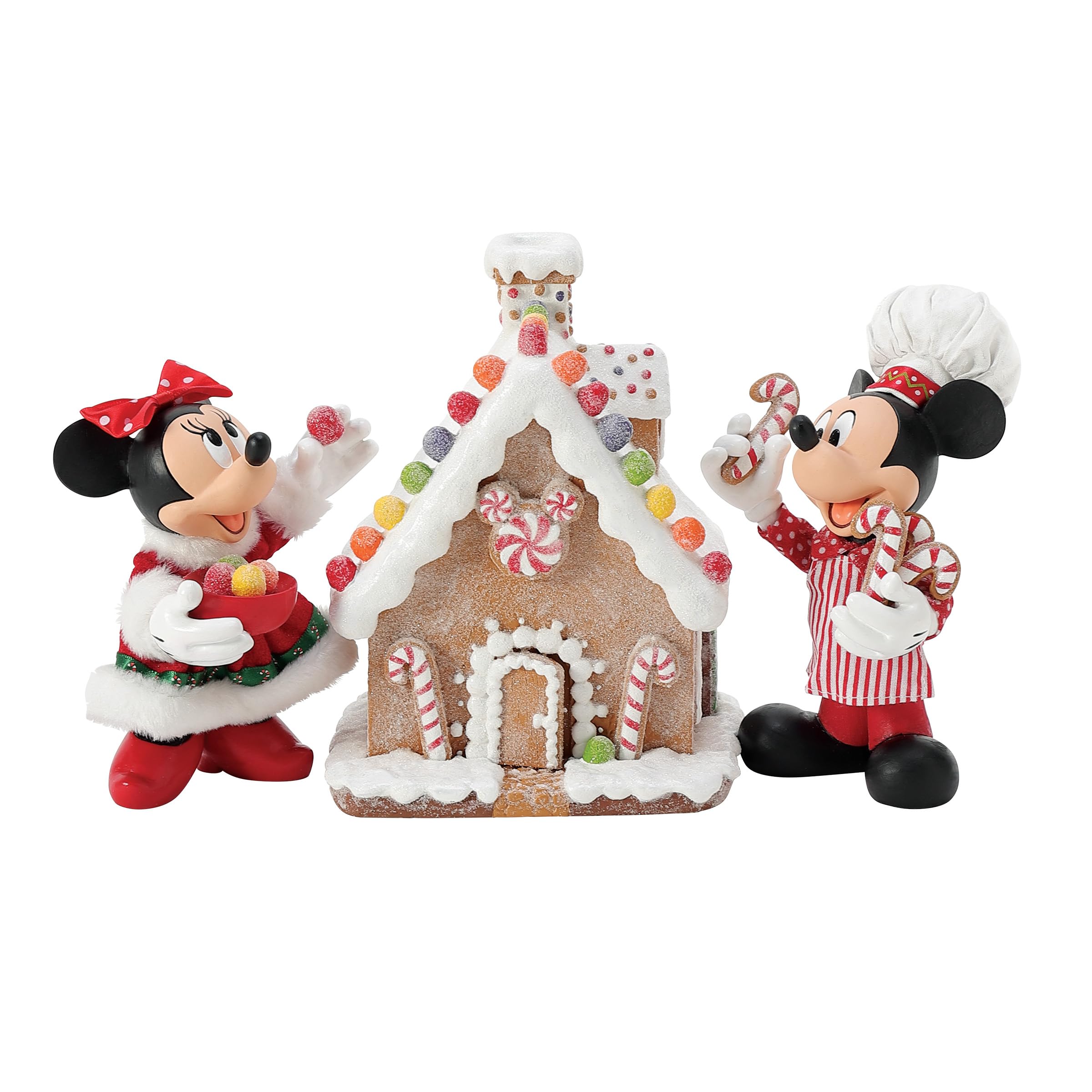Maison en pain d'épices multicolore Mickey et Minnie Mouse Department 56 de 15,2 cm