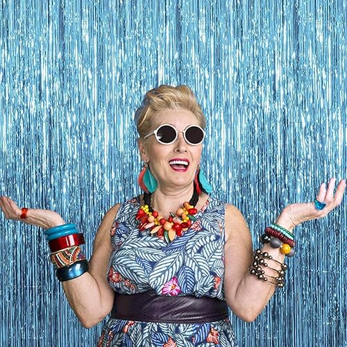 Miniatura 5 de Twinkle Star - Paquete de 2 telones de fondo para sesiones de fotografía, con cortina de papel aluminio de fondo de oropel, ambiental, decoración en