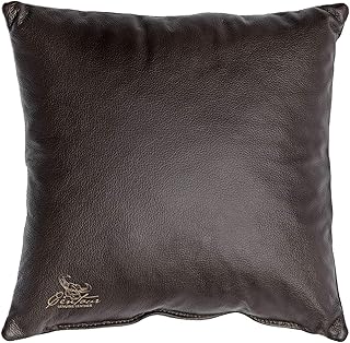 Centaur - Coussin décoratif en Cuir – Chocolat 40x40 cm - Idéal pour Le canapé ou la Chambre à Coucher - Housse de Coussin en Cuir véritable Facile à Entretenir