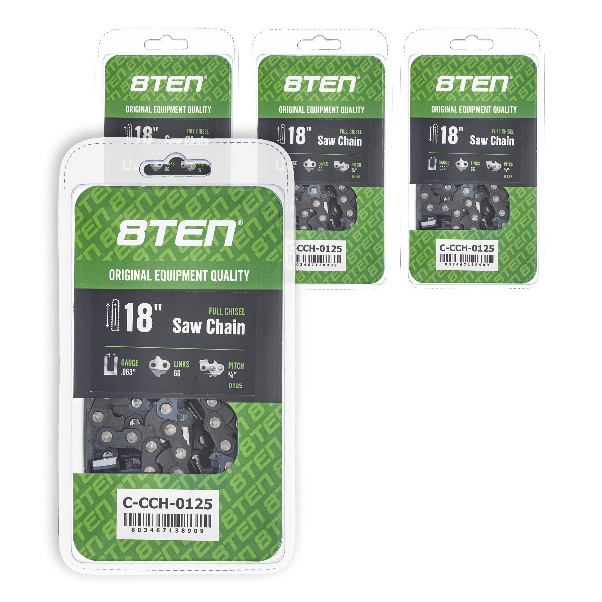 Amazon.com: 8TEN Full Chisel Chainsaw Chain 18 Inch .063 3/8 Pitch