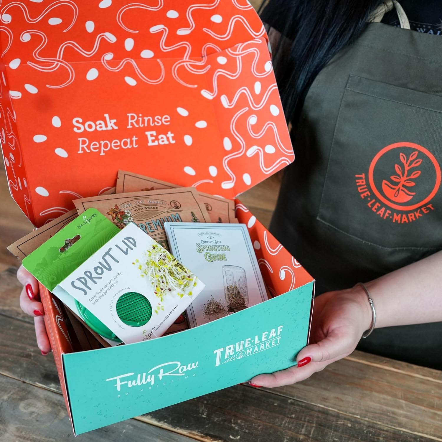 12 Variety Pack Organic Sprouting Seeds - Fully Raw Kristina's Sprouts Growing Kit with Sprouting Lid & Book - Alfalfa Seeds, Mung Bean, Radish, Clover Seed, Salad Mix, Pea, Health Blend, & More