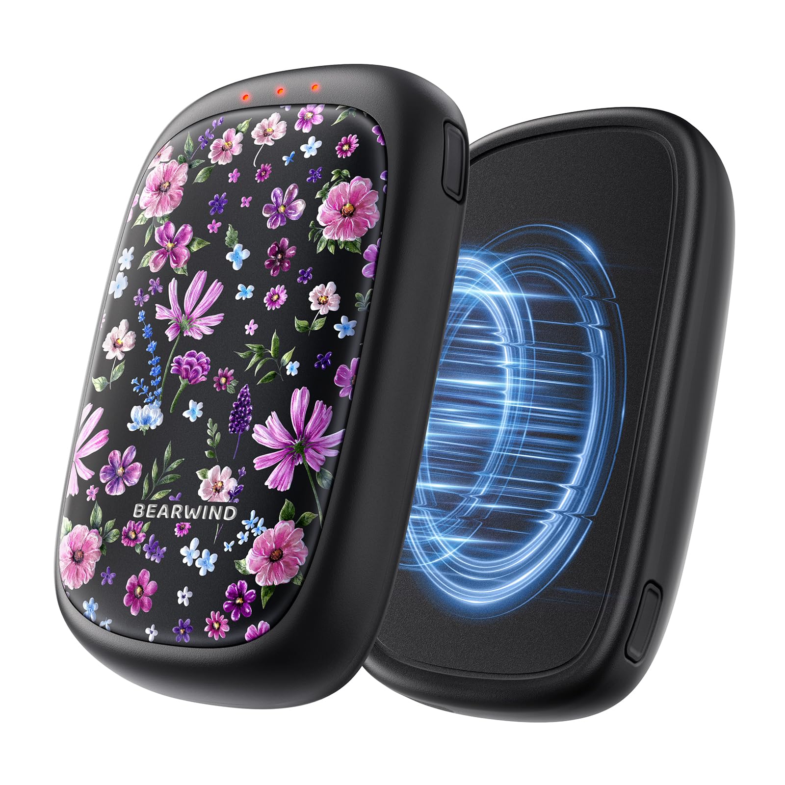 Bearwind Rechargeable Hand Warmers 2 Pack, Magnetic Floral Pocket Warmers