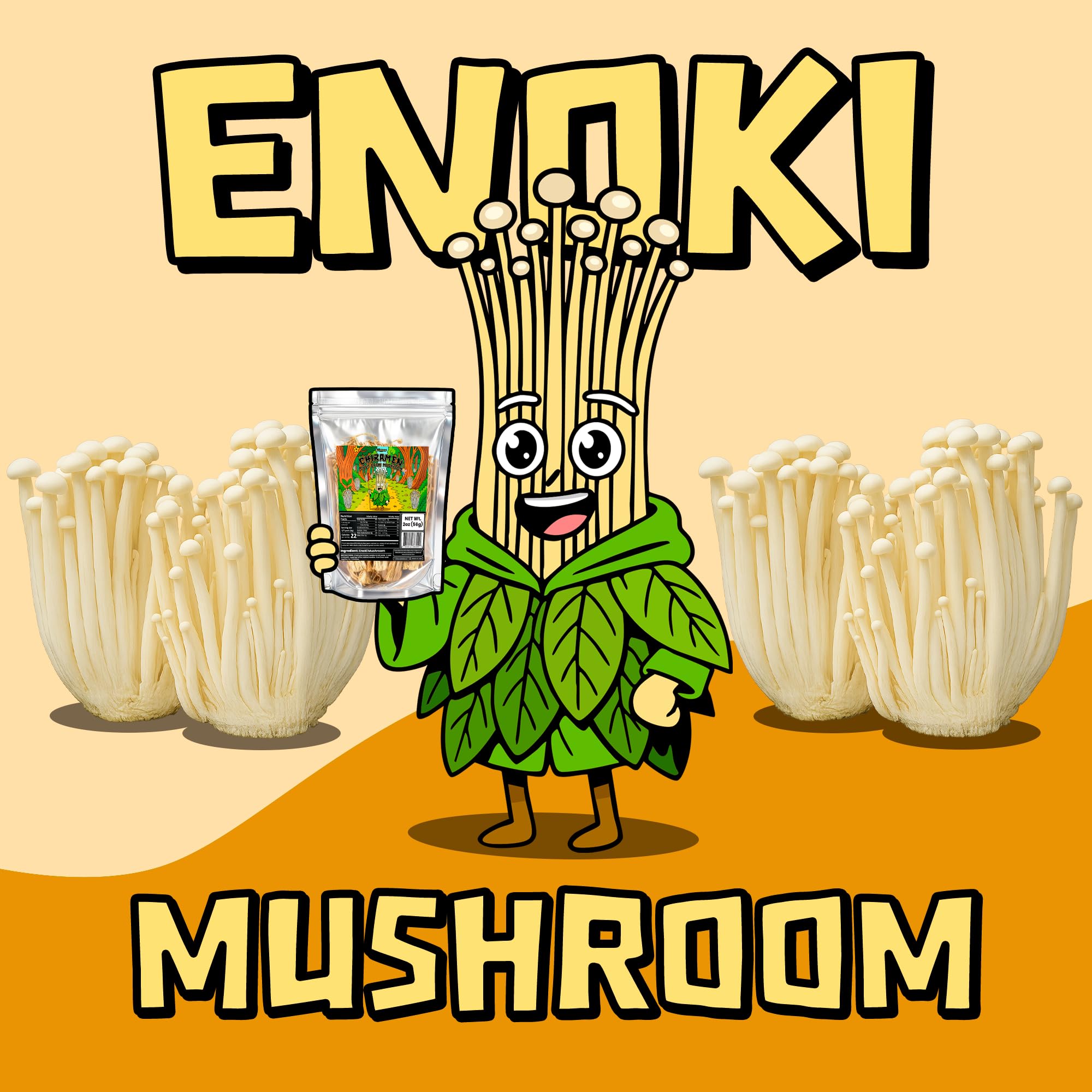 CHIRAMEN Dried Enoki Mushroom Ramen Toppings – Premium Freeze Dried Enoki Mushrooms for Ramen, Cup Noodles, Soups, Hot Pot & Asian Noodle Dishes
