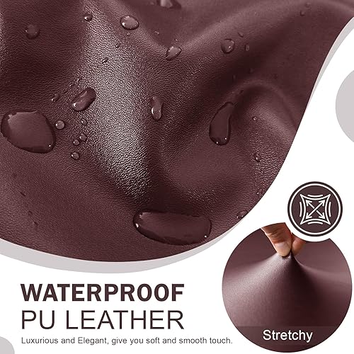 Miniatura 2 de vctops Fundas impermeables de piel sintética para sofá reclinable de 3 asientos, funda elástica y suave para sofá de 3 cuerpos, protector de muebles