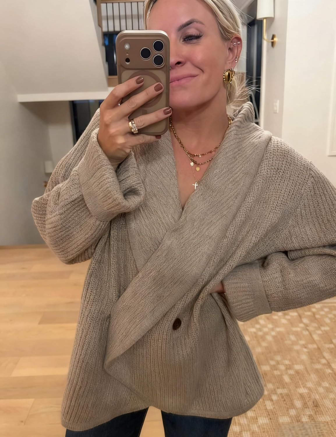 AMEBELLE Cardigan Sweaters for Women Trendy Fall Oversized Long Sleeves Chunky Cardigan Jacket Knit Outwear with Lapel Collar - Image 6