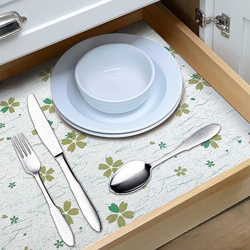 Miniatura 2 de RAY STAR Revestimiento de estante de 12 x 120 pulgadas para armarios de cocina, forro de gabinete no adhesivo lavable, forro de cajón de PVC para