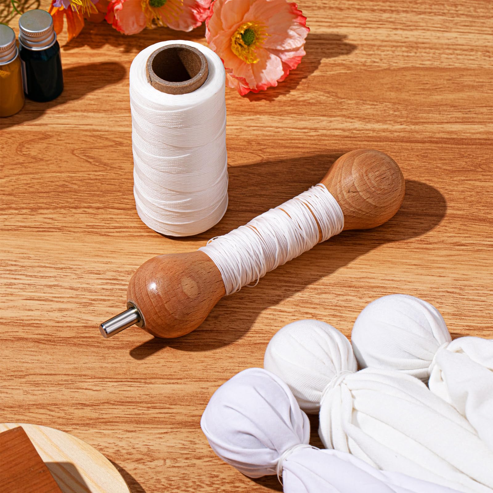 Wavwavw 2 Pcs Tie Dye Tool Kit with Puller, Waxed Thread, DIY Sinew Pulling Device - Image 5