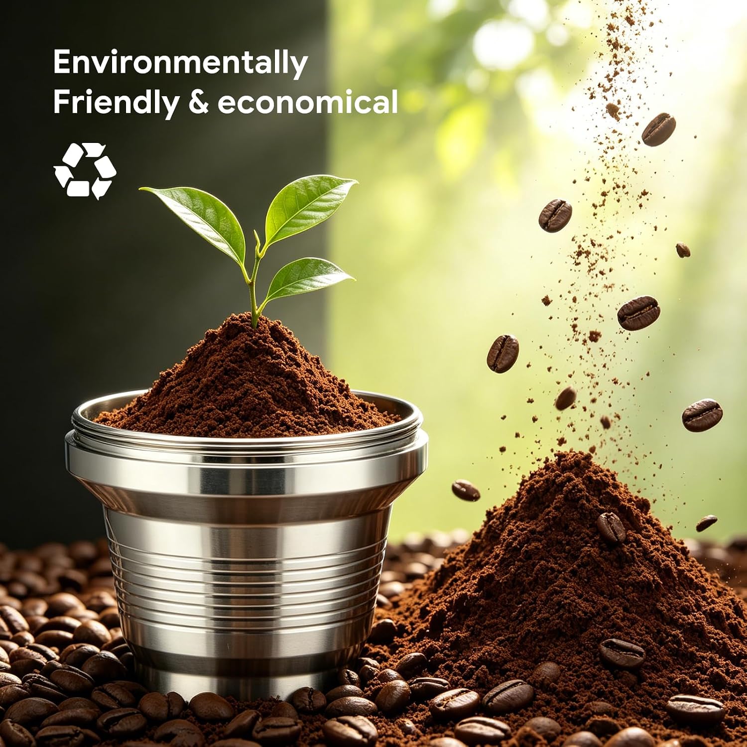 Big Cup Stainless Steel Reusable Coffee Capsule Compatible with L'OR Barista LM8012, BENFUCHEN Metal Refillable Coffee Pod Compatible With L'or-Coffee Machine image 4