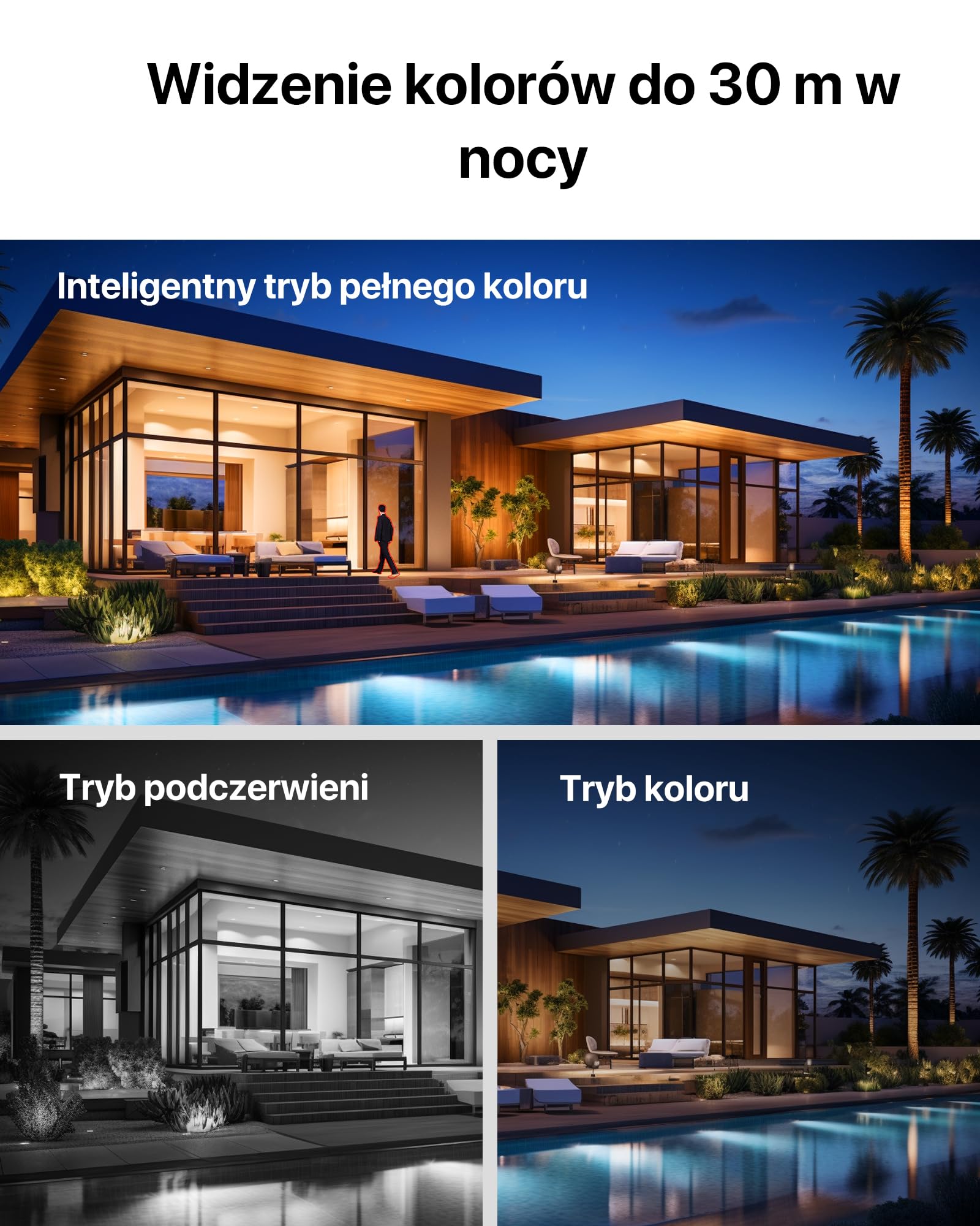 Tenda CH9 kamera do monitoringu zewnętrznego, 6 MP, podwójny obiektyw, zewnętrzna kamera monitorująca, IP66, bezpieczeństwa, automatyczne śledzenie, widoczność w nocy, 2 audio,