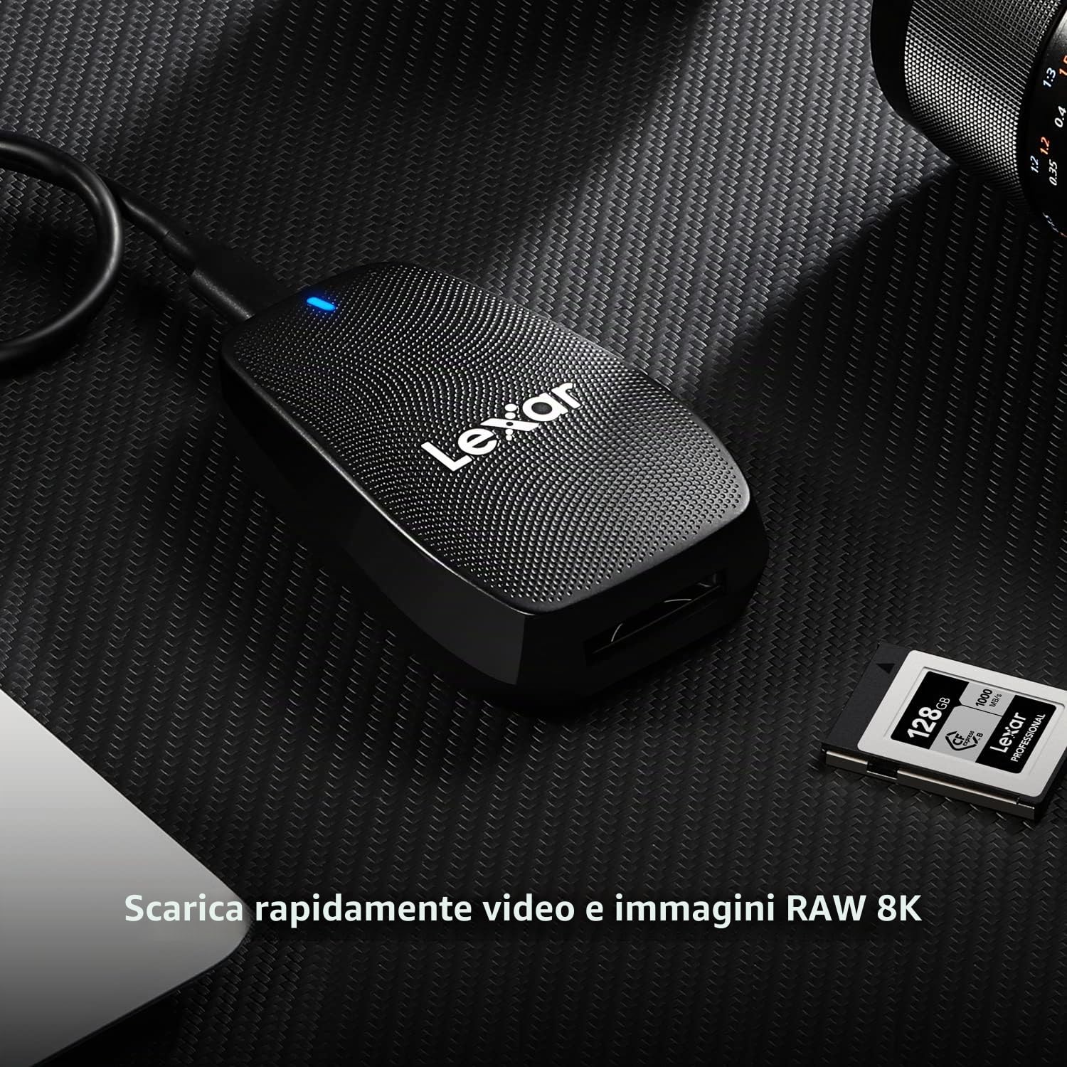 Lexar Lettore professionale CFexpress tipo B USB 3.2 Gen 2x2, fino a 1700MB/s di lettura, progettato per schede CFexpress Tipo B (LRW550U-RNBNU)