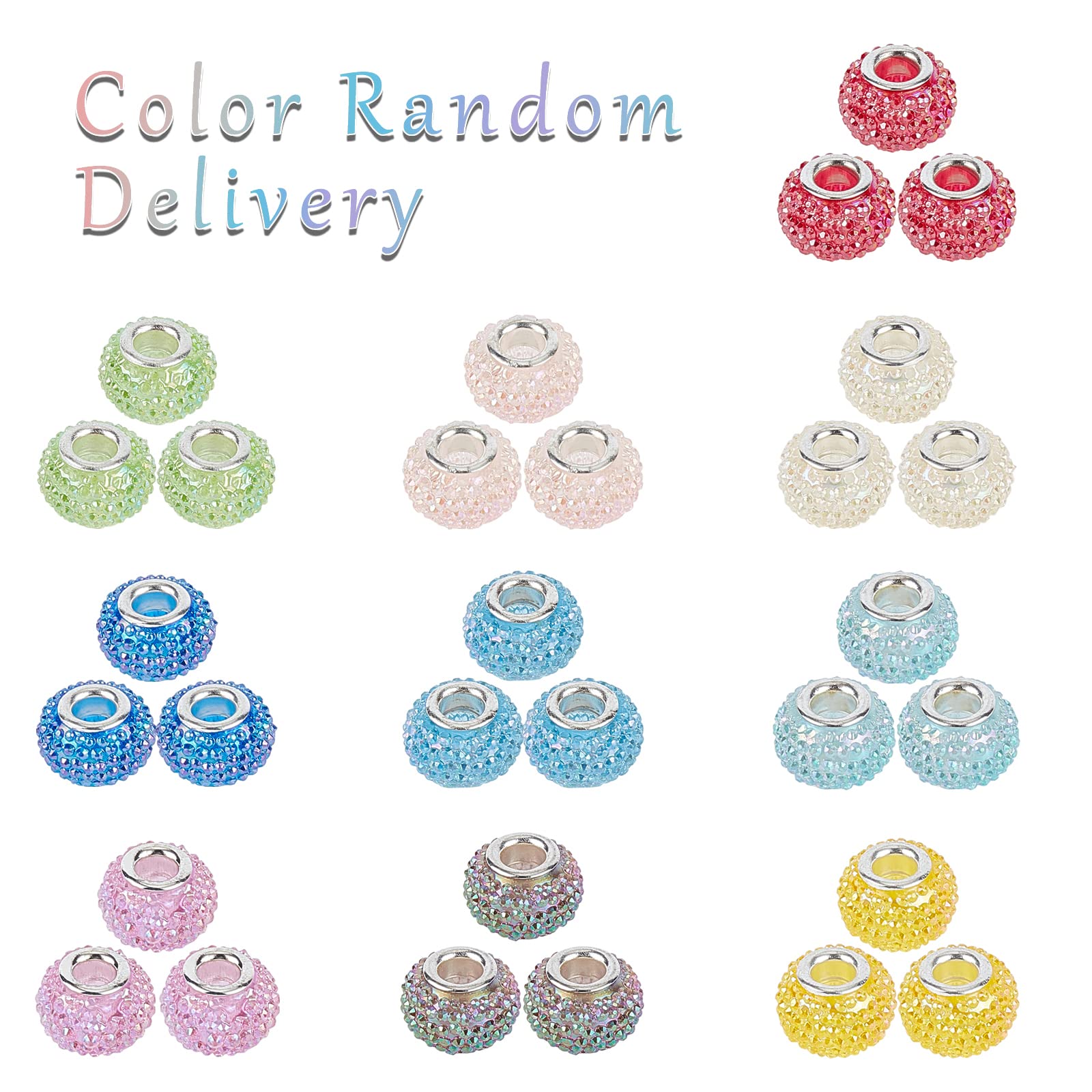 NBEADS 10 Pz, Ottone Placcato Zircone Tondo 8 mm per Gioielli Fai da Te Ciondoli, Foro: 2 mm, Platinum