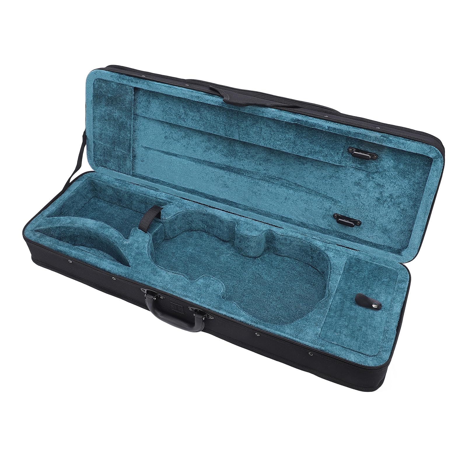Estuche para Violín, Estuche de Viaje para Violín 1/2 con Correas Ajustables para los Hombros, Cojín de Felpa de Terciopelo, Estuche Rígido Liviano y Oblongo para Violín (Negro)