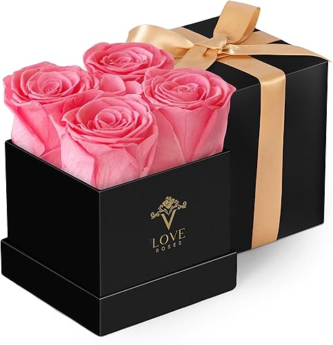 VLove Rosas preservadas para siempre en una caja, rosas reales y duraderas que duran más de un año, flores eternas preservadas hechas a mano, VLove Rosas preservadas para siempre en una caja, rosas reales y duraderas que duran más de un año, flores eternas preservadas hechas a mano,