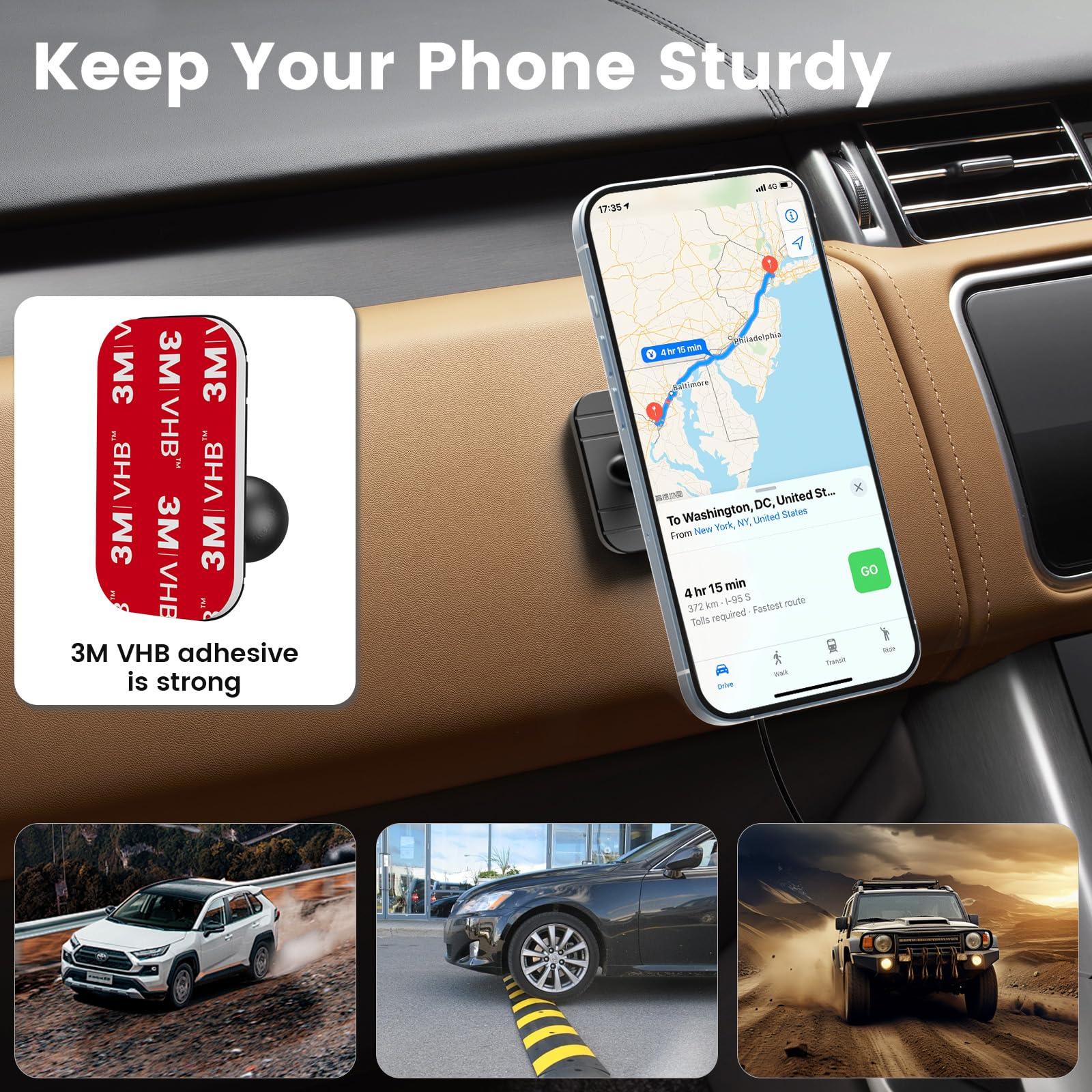 OHLPRO Caricatore Auto MagSafe, Supporto Magnetico Auto con Ricarica Rapida 15W, Porta Cellulare Magnetico Auto in Alluminio con Testa Rotante a 360° per iPhone 16 Pro Max, 15,14,13,12