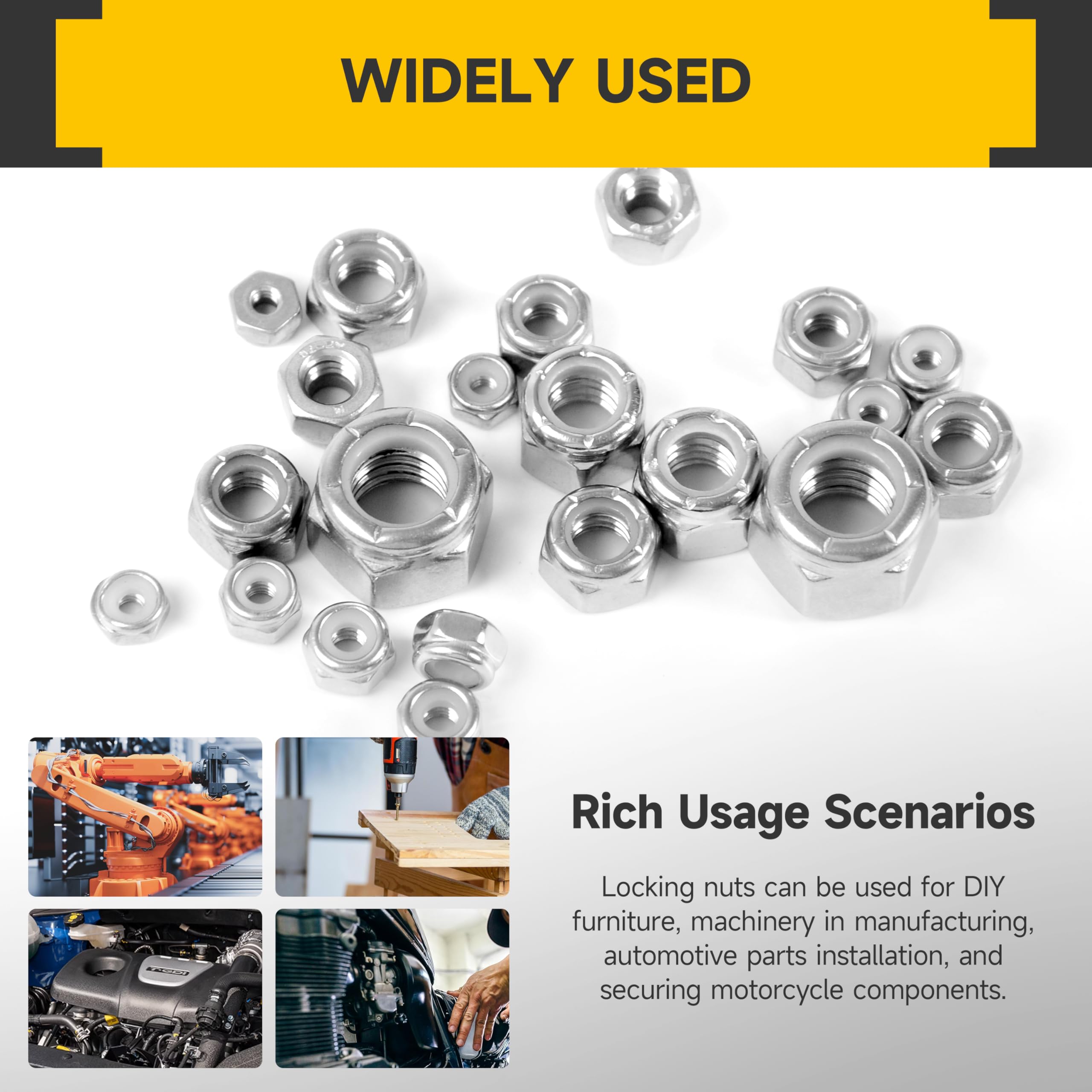Stainless Steel #10-24 Nuts - 160 Pcs -7 Stainless Steel #10-24 Nuts - 160 Pcs -7