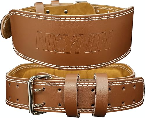 Cinturón de cuero para levantamiento de pesas, cinturón de levantamiento de pesas de 4 pulgadas de ancho para hombres y mujeres, cinturones de