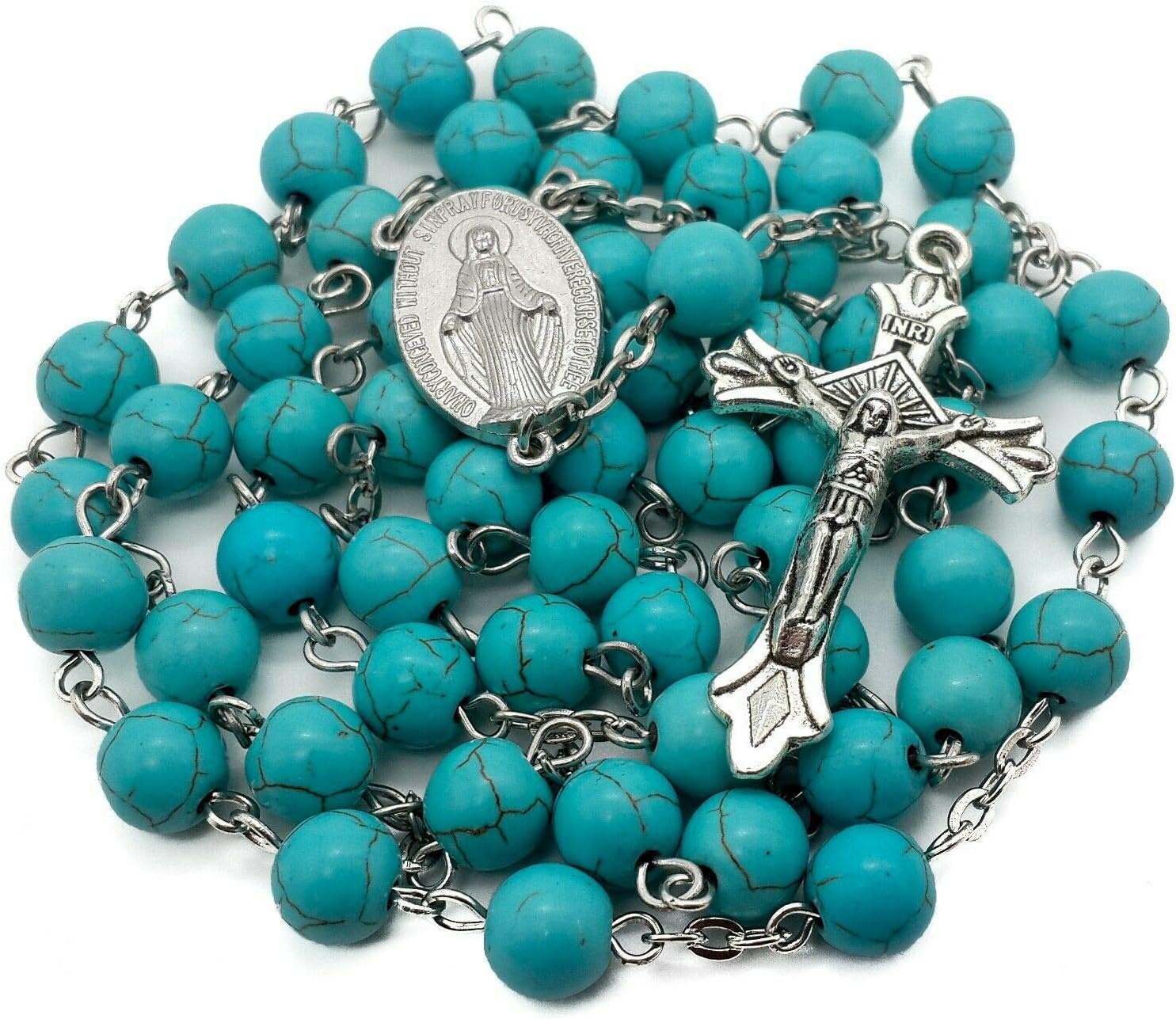 Marble Beads Rosary Necklace