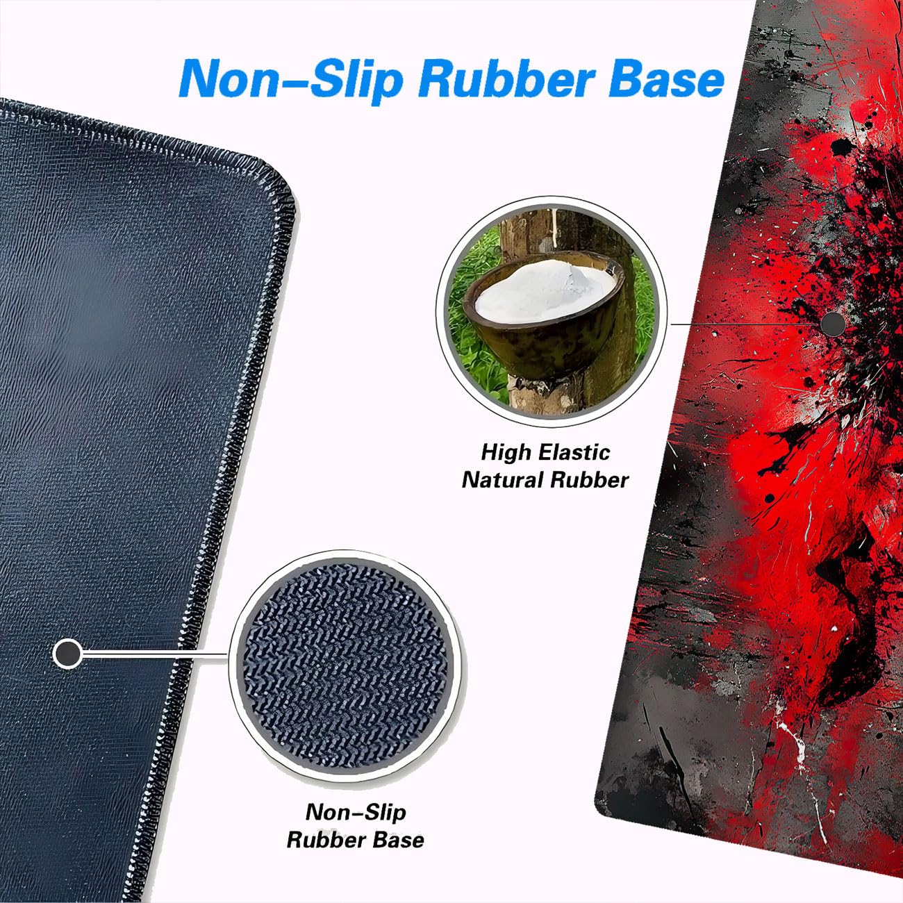 Alfombrilla de ratón grande con diseño de graffiti, color rojo y negro, tamaño XL, alfombrilla de mouse grande extendida para teclado para laptop, alfombrilla de escritorio para juegos, alfombrilla de