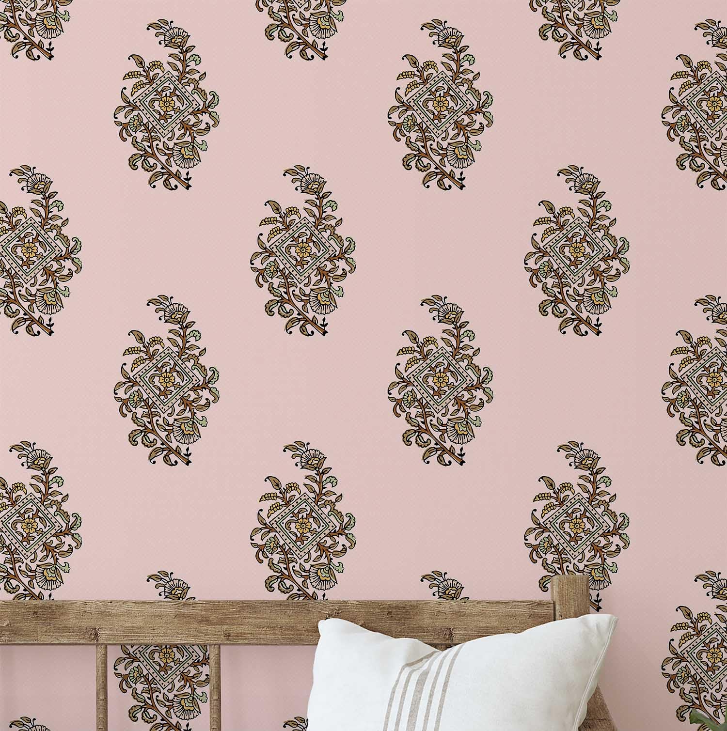 Papier peint vinyle autocollant amovible rose S4Sassy imperméable pour rénovation salle de bain