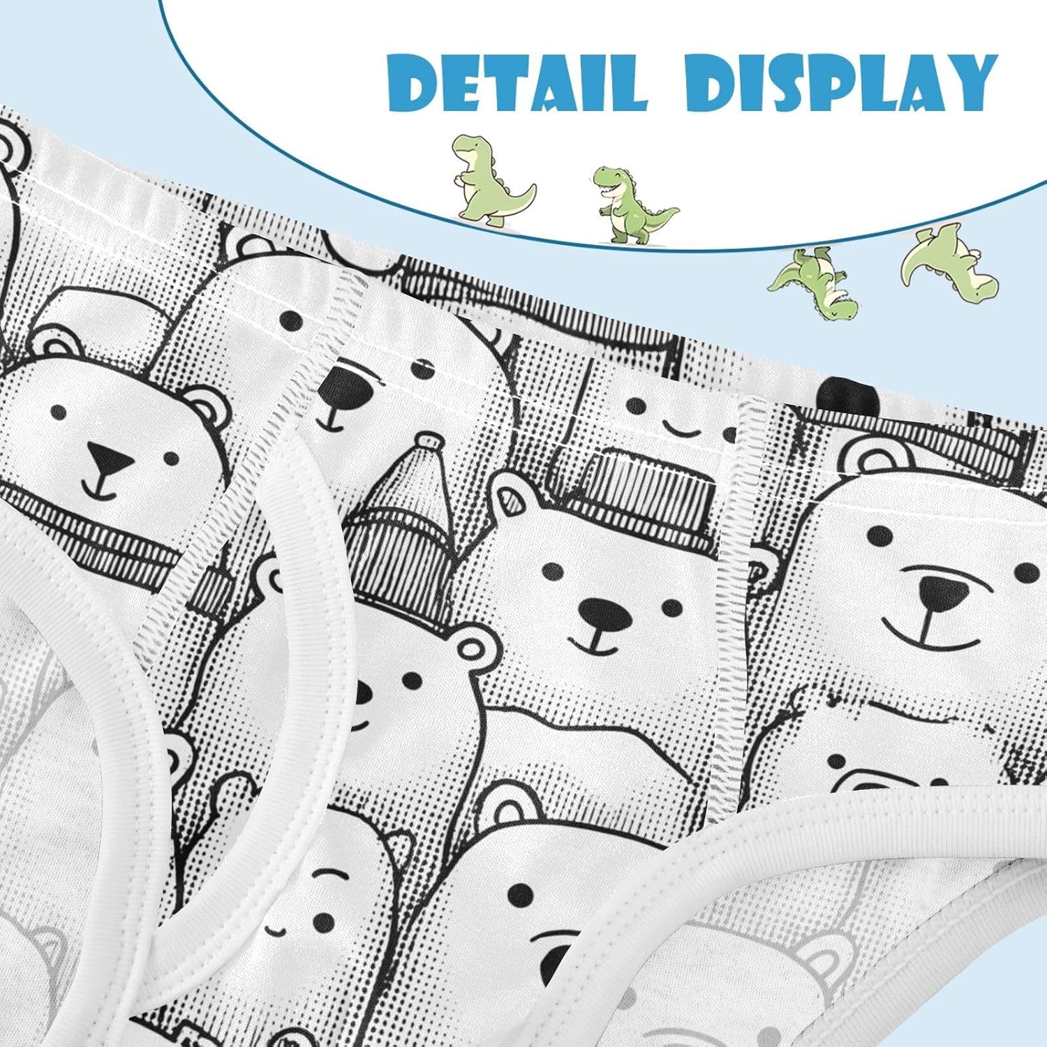 visesunny Cute Polar Bear Dot Boys Underwear Cotton Printed Toddler Soft Training Briefs Size 2T-8Y for Kids