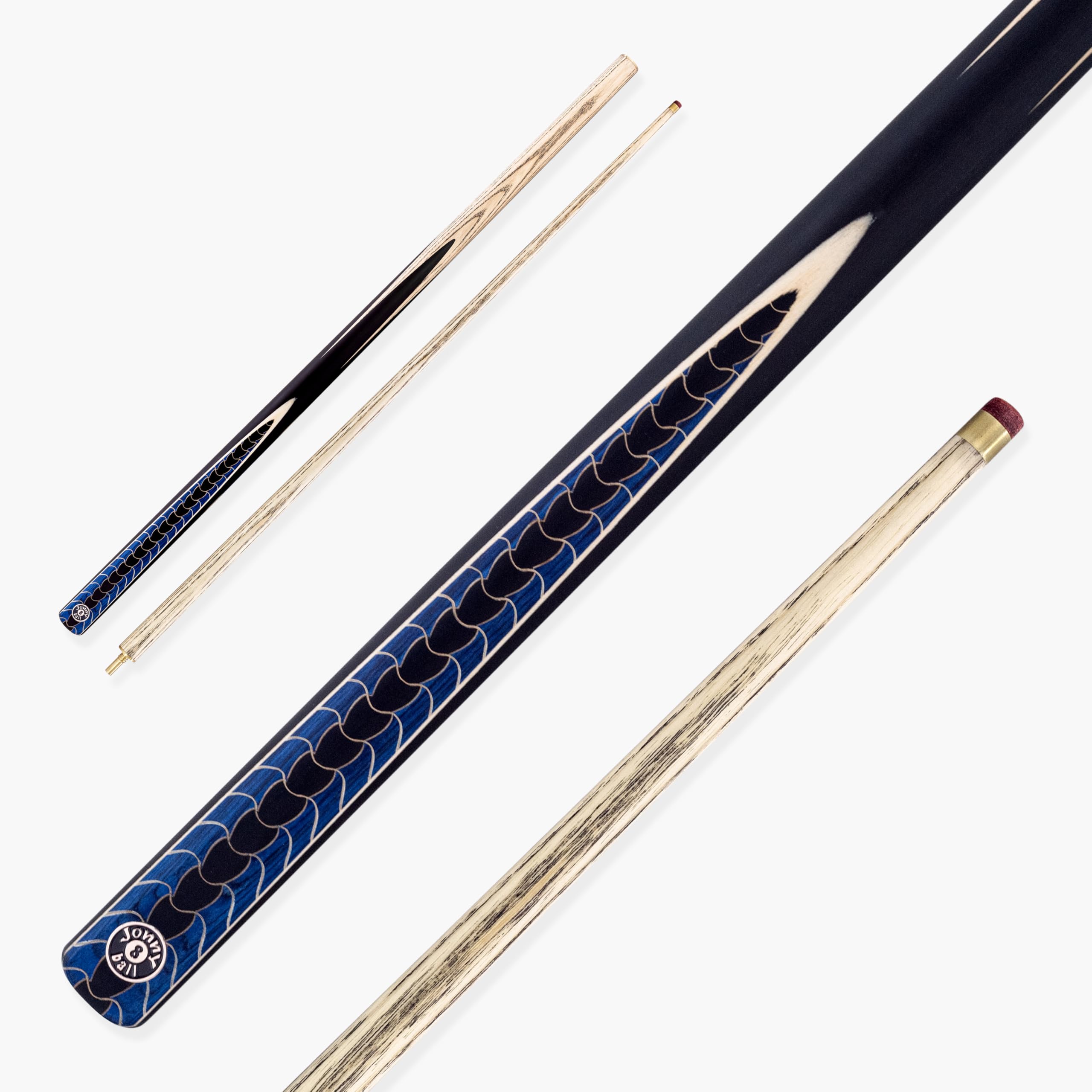 Jonny 8 Ball Blue Dragon 2 Piece Centre Joint English Pool Cue with 8.5mm Professional Layered Tip (Cue Only)