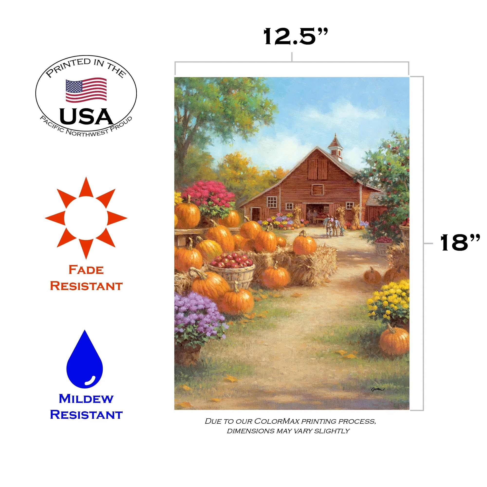 Gartenflagge „Farm Glory“ – 12,5 X 18 Zoll, Wetterfest, Made In USA, Für Garten & Terrasse