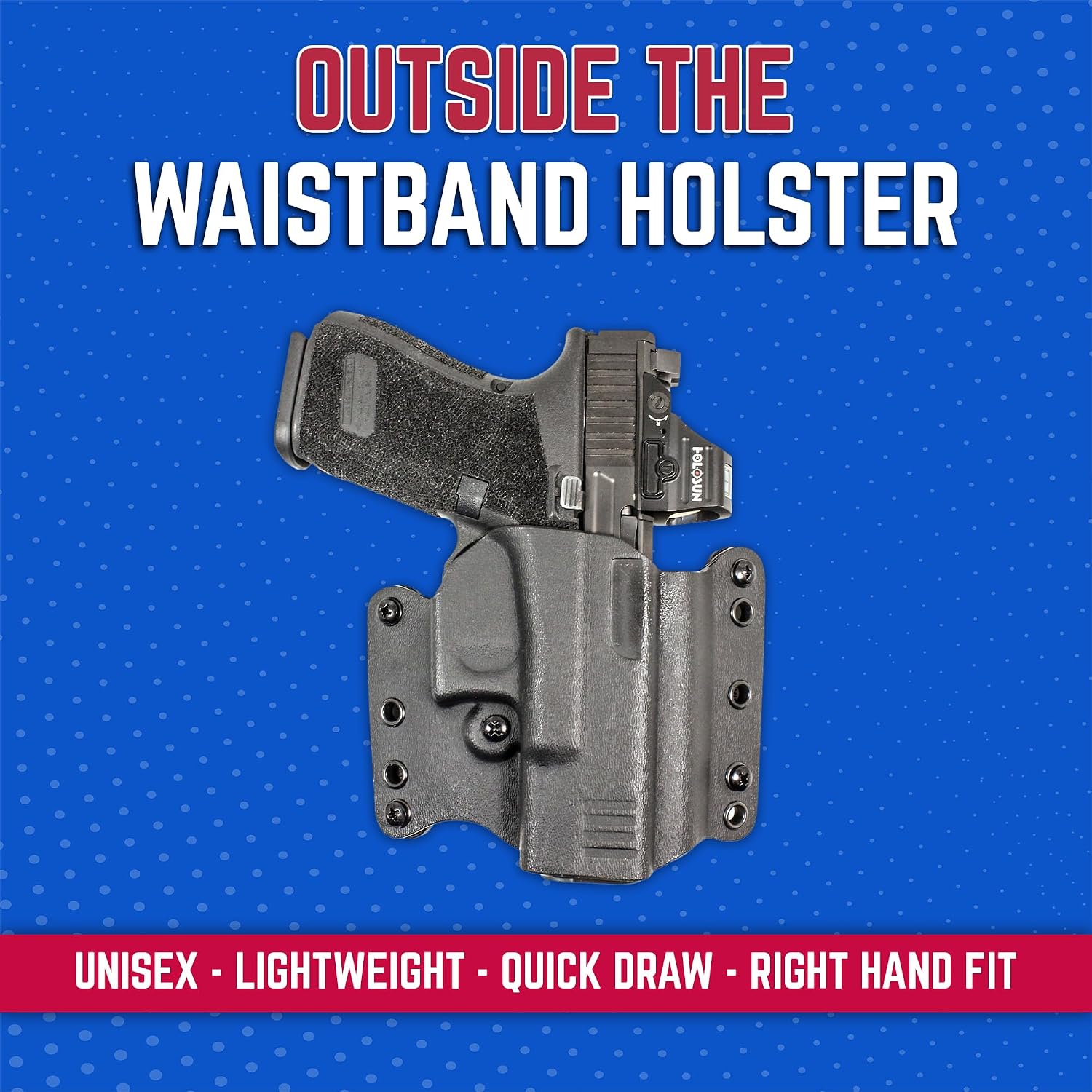 DeSantis Raptor 2.0 OWB Holster - Lightweight Compact Holster OWB, Compatible with Glock 17, 17 Gen 5, 19, 19 Gen 5, 19X, 22, 23, 31, 32, 45 w/or w/Out Red Dot Sight - Right Hand Draw, Black