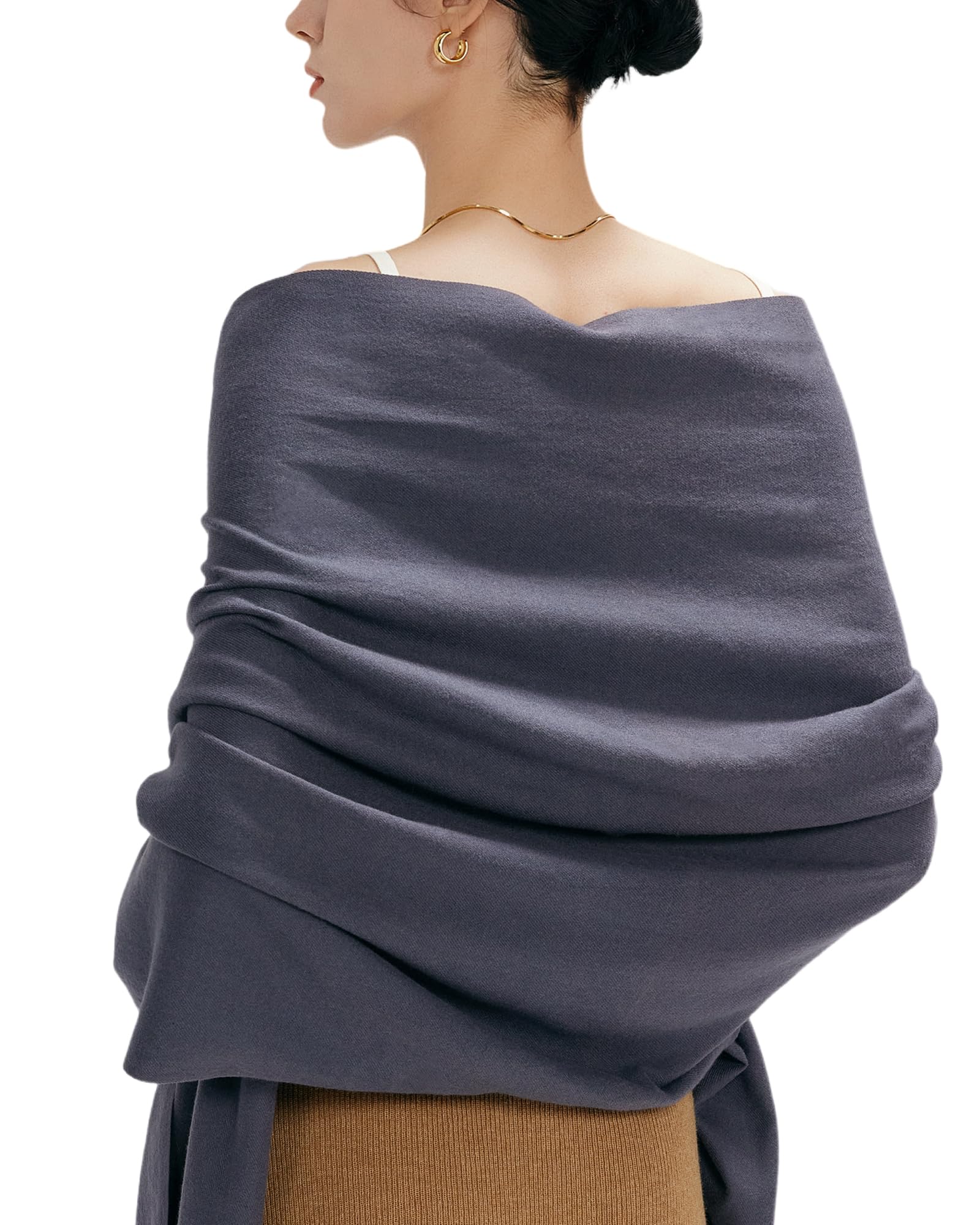 MaaMgic Sciarpa con Frange in Tinta Unita da Donna Morbida e Soffice di Misto Cotone per Autunno Invernale 200 * 70cm