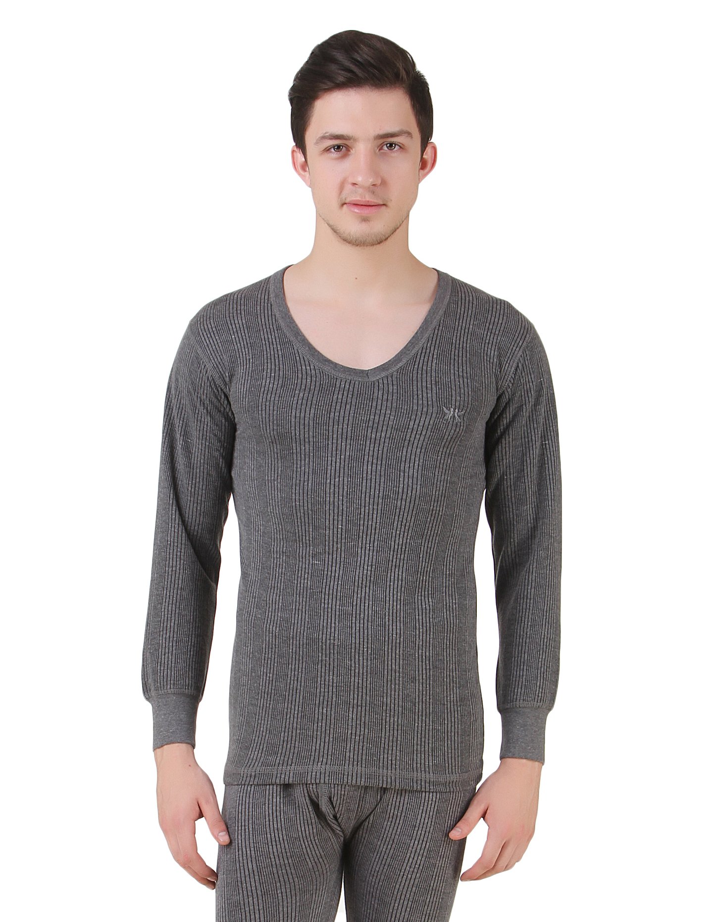 hap Mens Kings Quilted Thermal : Round Neck Top (Dark Grey) / Winter Inners-picture-26