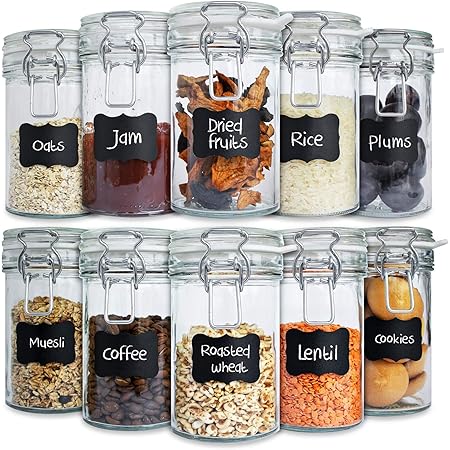 Set 4 Barattoli Vetro Ermetici 500ml - Per Dispensa, Sale, Zucchero, Caffè Con Coperchio - Foto 6