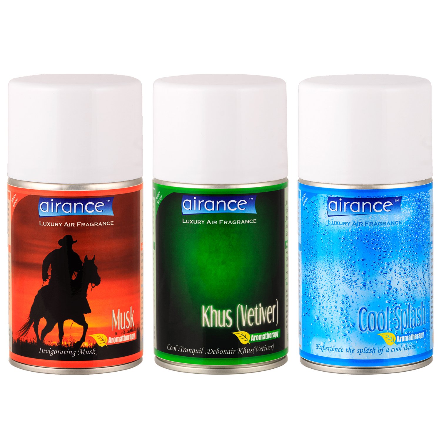Airance Automatic Room Freshner Spray Refill/Air Freshener/Perfume Spray/Fragrance Aroma Refill - Musk, Khus (Vetiver) & Cool Splash - 250 ML - Pack Of Three Refills-image-25
