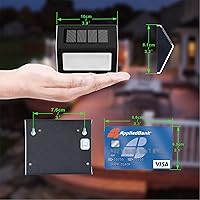 Vista 2 de Luces solares para valla al aire libre, lámpara impermeable para terraza, patio, jardín, acero inoxidable, paquete de 2, estuche de metal negro, luz