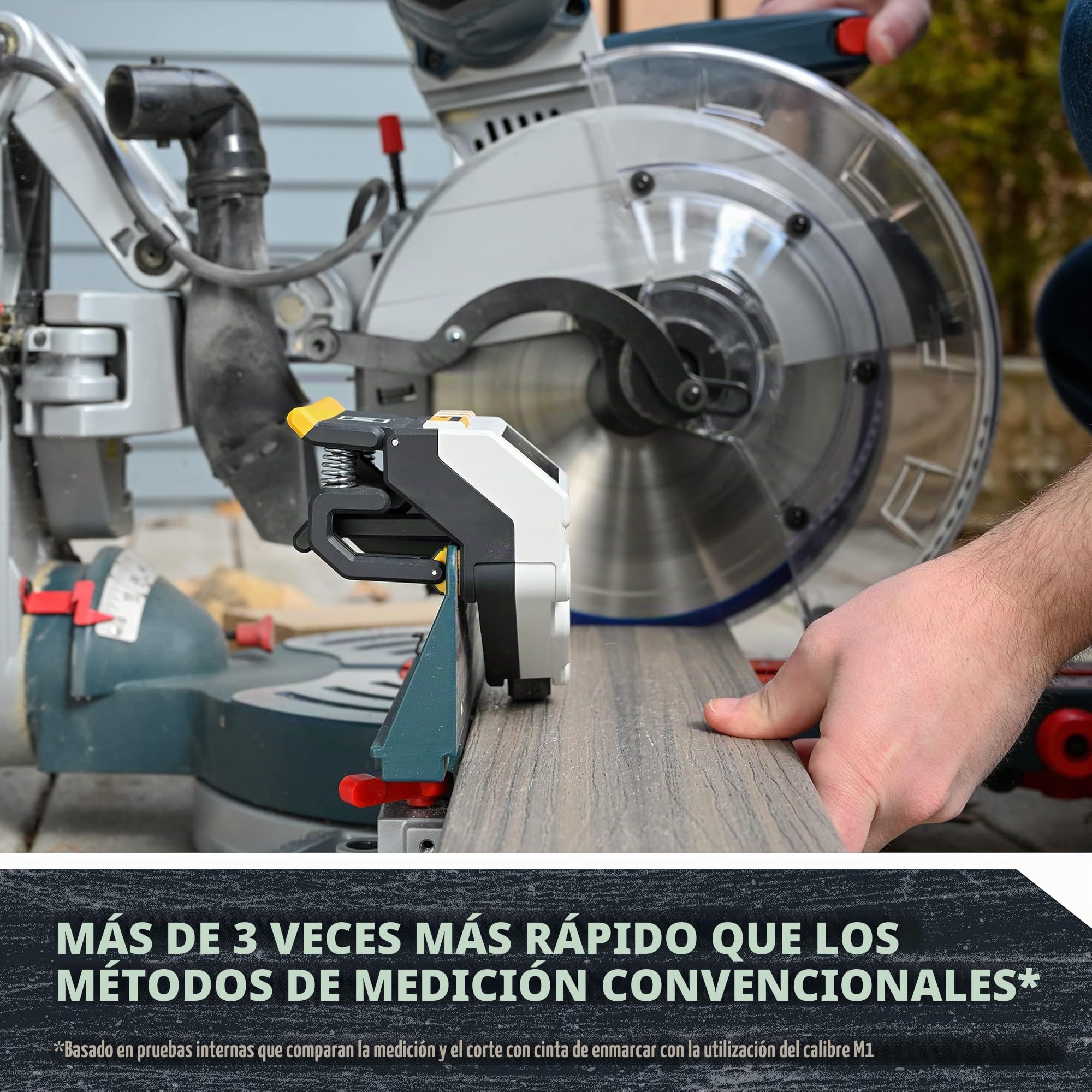 REEKON M1 Caliber Herramienta de medición de calibre para sierras de inglete, picar y sierras de cinta, elimina necesidad de medir y marcar materiales, reduce el tiempo de corte y aumenta la seguridad