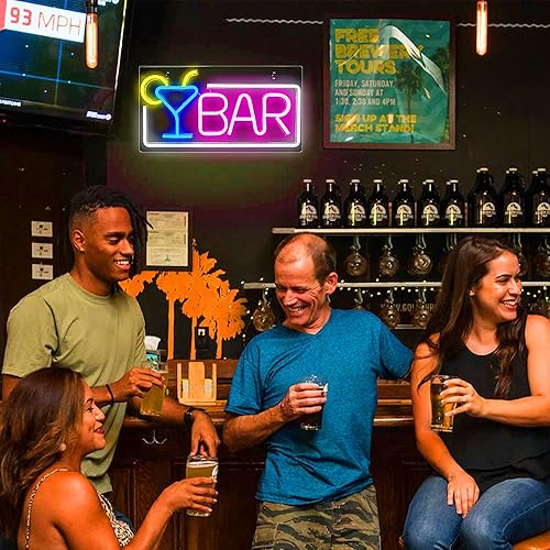 Miniatura 5 de YSMNDE Letreros de barra de neón para bar en casa, barra LED de neón con luz USB, letreros de pared de neón para bar de cerveza, coctel, bistró,