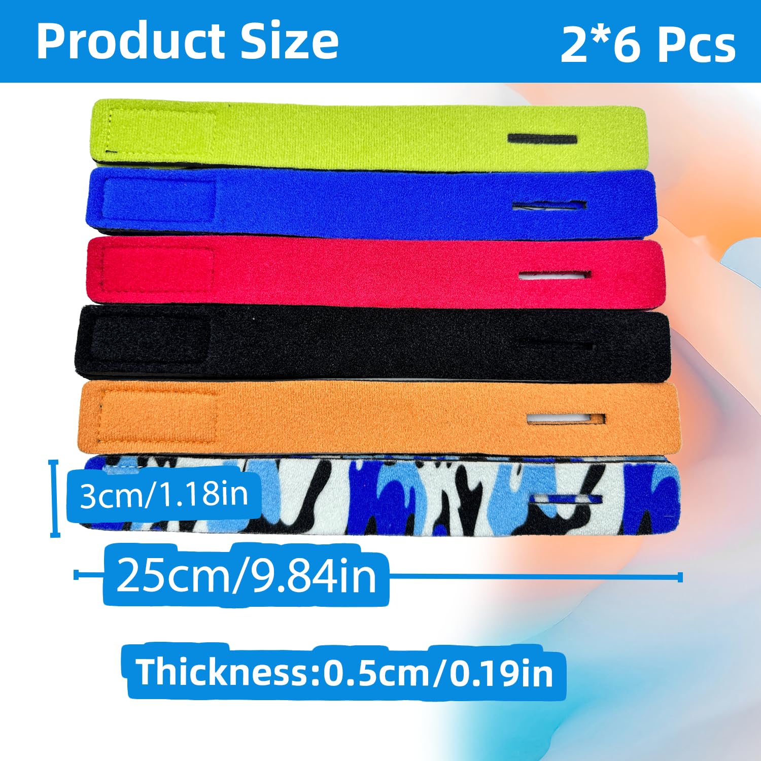 Adjustable Fishing Rod Straps - 12-Pack Heavy Duty Velcro Ties for Organizing Your Rods, Reusable and Colorful - No Damage - Image 2