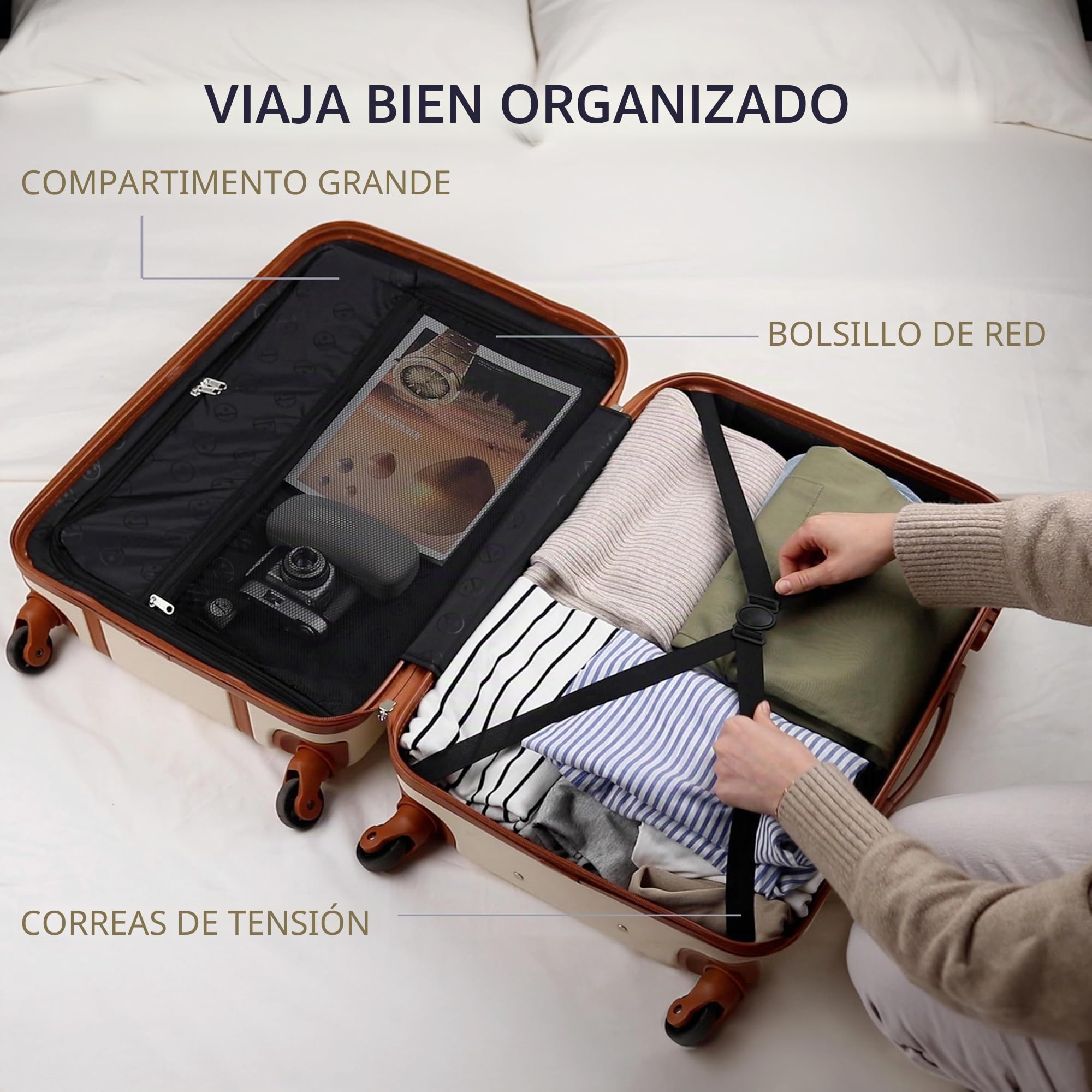 FERGÉ Maleta Cabina 55cm Milano Equipaje de Mano rigida Spinner - 4 Ruedas giratorias Rojo