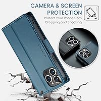 Vista 6 de QLTYPRI Funda tipo cartera para iPhone 13 Pro Max, funda magnética de piel sintética de alta calidad con bloqueo RFID, ranuras para tarjetas