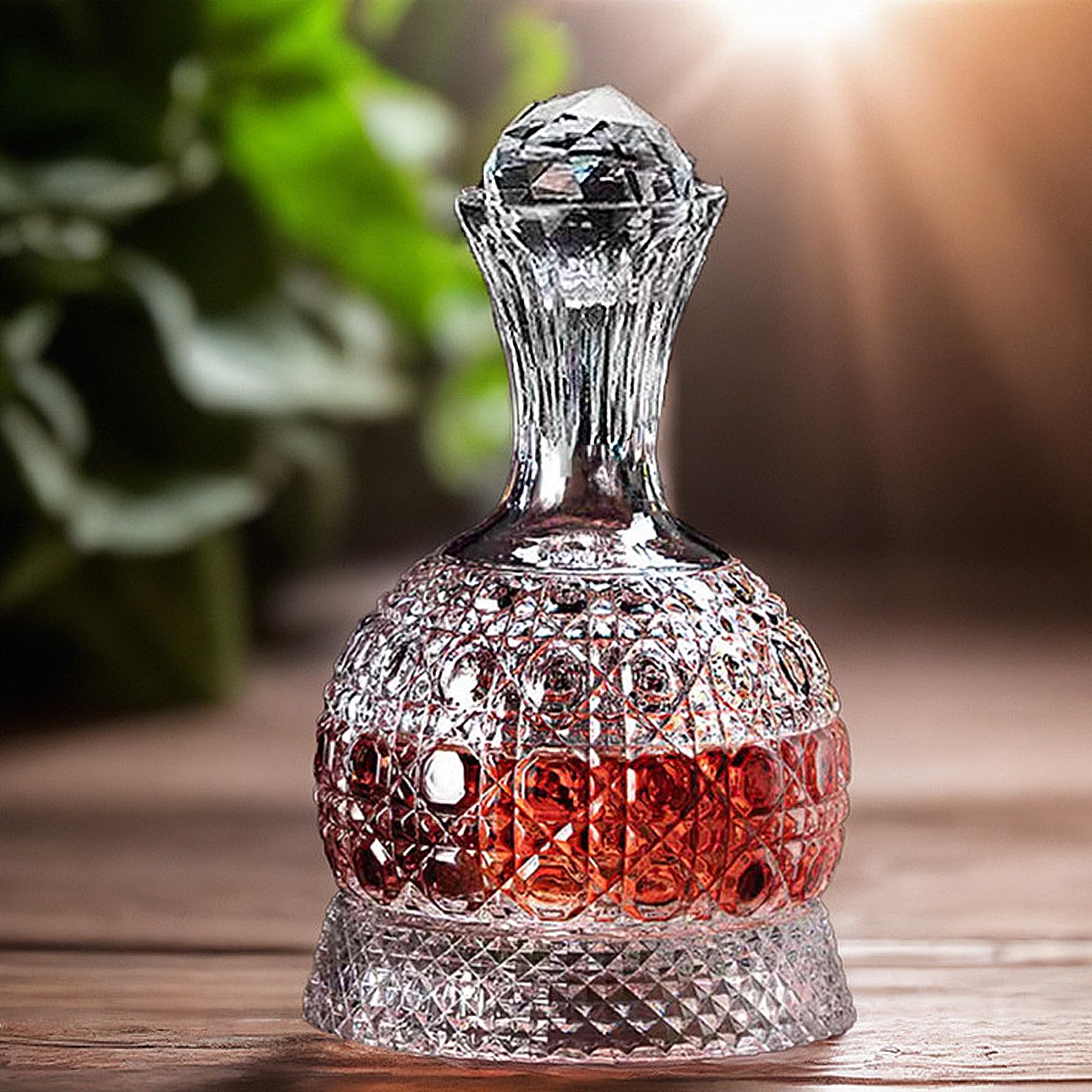 Carafe à vin en cristal - Rotatif à 360° - Aérateur de vin rouge - 1,5 l - Soufflé à la main - Sans plomb - Cadeau de luxe pour un goût plus lisse (Style 1)