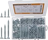 High Hardness Wood Screws Assortment Kit, 209 pcs, Phillips Drive Flat Head, Wood Screws, Screws, Drywall Screws, Assorted Screws, Screws Set, 6 Sizes (2”,1-1/2”,1-1/4”,1”,3/4”,1/2”)