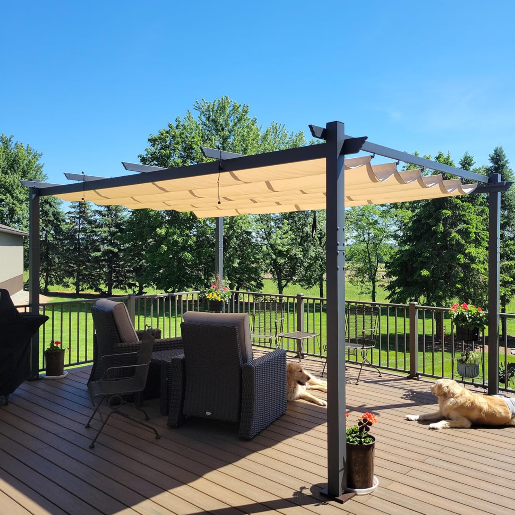 PURPLE LEAF Pergola Pavillon Terrassenüberdachung Gartenpavillon Aluminium mit Sonnenschutz Überdachung terrassenüberdachung.