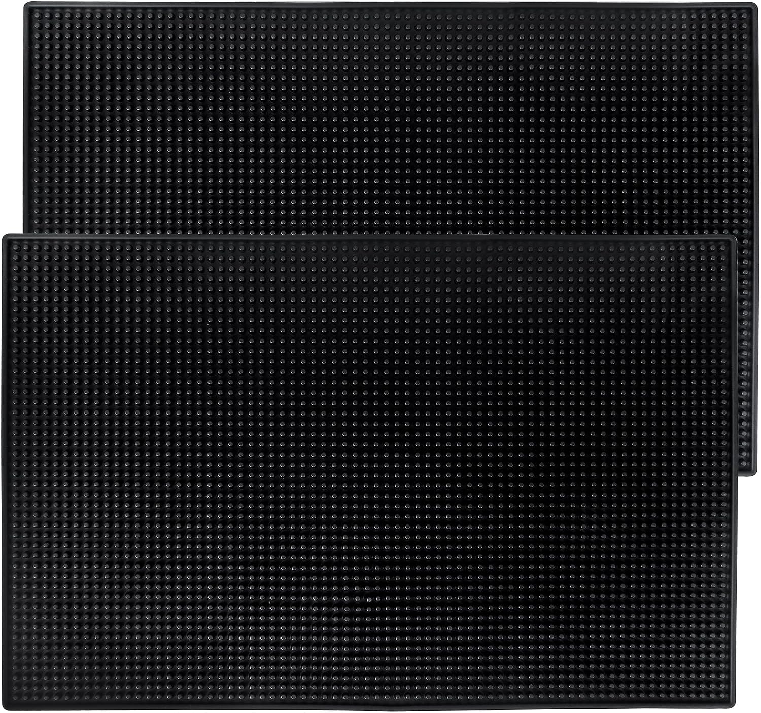 4 Pcs Bar Mat 18" x 12" - 45.7 x 30.5cm Rubber Bar Service Spill Mat, Black, Solid