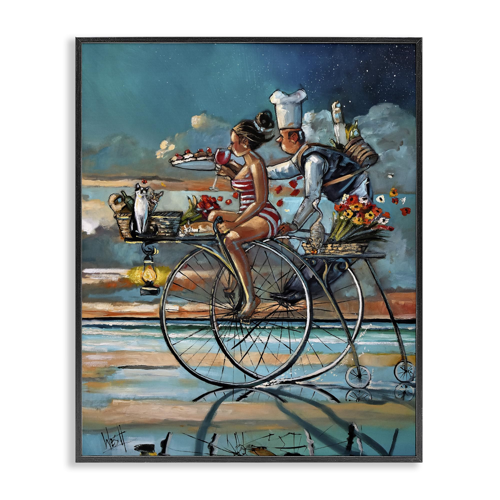 'Zaan's Dream Seaside Bicycle Ride'| Framed Giclee Art