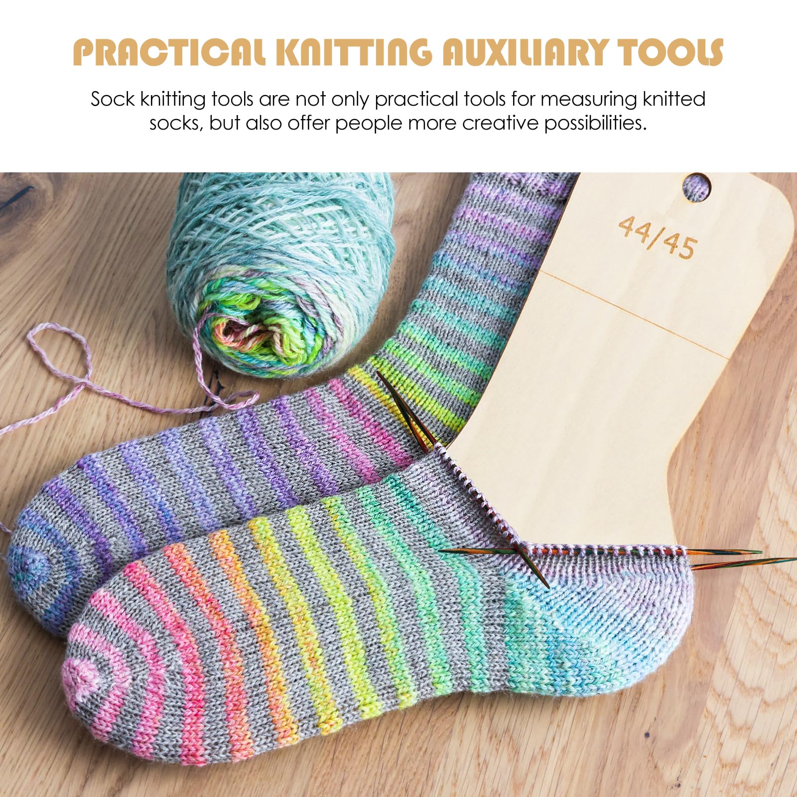 Feirdhoo 5 Stück Sockenbretter, Sockenspanner Sockenbrett Größen 36-45, Sockenschablone mit Größenangabe, Socken Schablone als Strickhilfe zum Stricken und Häkeln von Socken für Erwachsene