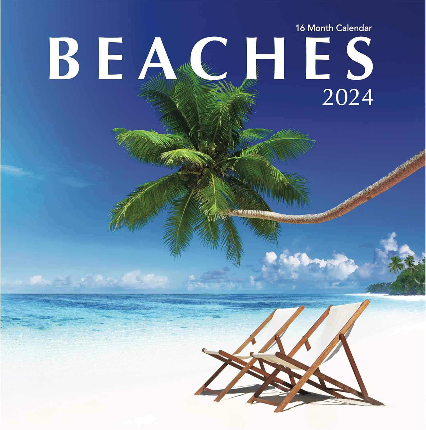 Tropical Beaches 2024 Hangable Wall Calendar 12" x 24